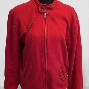 BDG Women's Bold Red Jacket with Cute Button Detail Size M